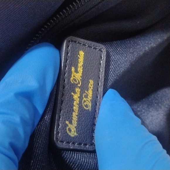 Samantha Thavasa DELUXE Shoulder Bag White Canvas 2 ways Tote Handbag - Picture 16 of 17